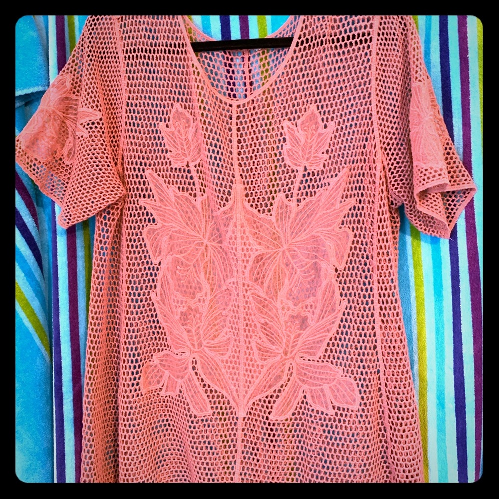 Open Knit Mauve Top